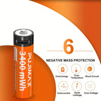 【AA/AAA Rechargeable Li-ion Battery Set 】PUJIMAX AA3400mWh+AA1100mWh 1.5V lithium battery TYPE-C interface, suitable for mouse, game controller, remote control, alarm clock, flashlight, electronic scale, toy. 【 Comes with data cable and box