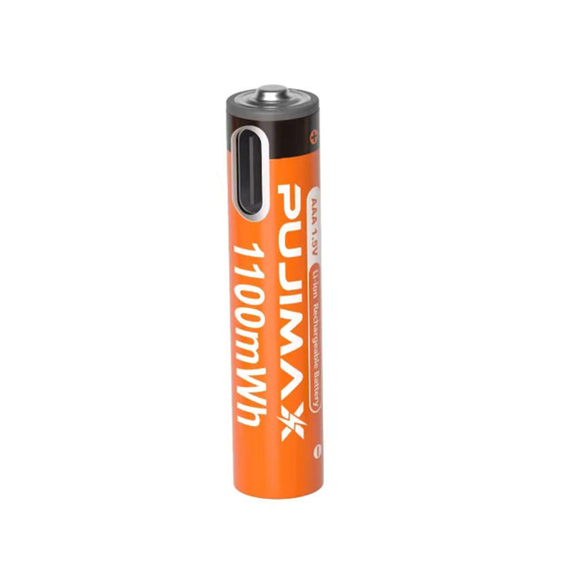 PUJIMAX 12/8 packs New Energy AAA 1100mWh lithium battery, Type-C port rechargeable battery, 1500 cycles of use, mandatory for home/office use Hover Image