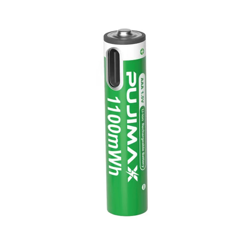 PUJIMAX 12/8/6/4 AAA lithium-ion batteries 1.5V 1100MWh capacity TYPE-C interface USB charging, suitable for mouse, game controller, remote control, audio system, alarm clock, flashlight, electronic scale, toys. [Comes with data cable and box]