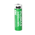 PUJIMAX 12/8/6/4 AA lithium-ion batteries 1.5V 3400MWh capacity TYPE-C interface USB charging, suitable for mouse, game controller, remote control, audio system, alarm clock, flashlight, electronic scale, toys. [Comes with data cable and box]