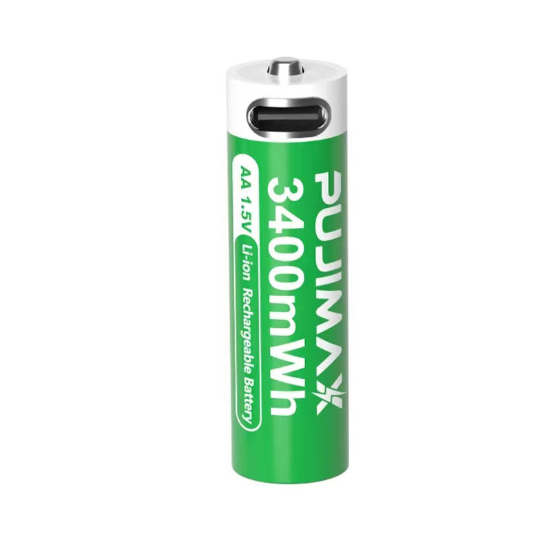PUJIMAX 12/8/6/4 AA lithium-ion batteries 1.5V 3400MWh capacity TYPE-C interface USB charging, suitable for mouse, game controller, remote control, audio system, alarm clock, flashlight, electronic scale, toys. [Comes with data cable and box]