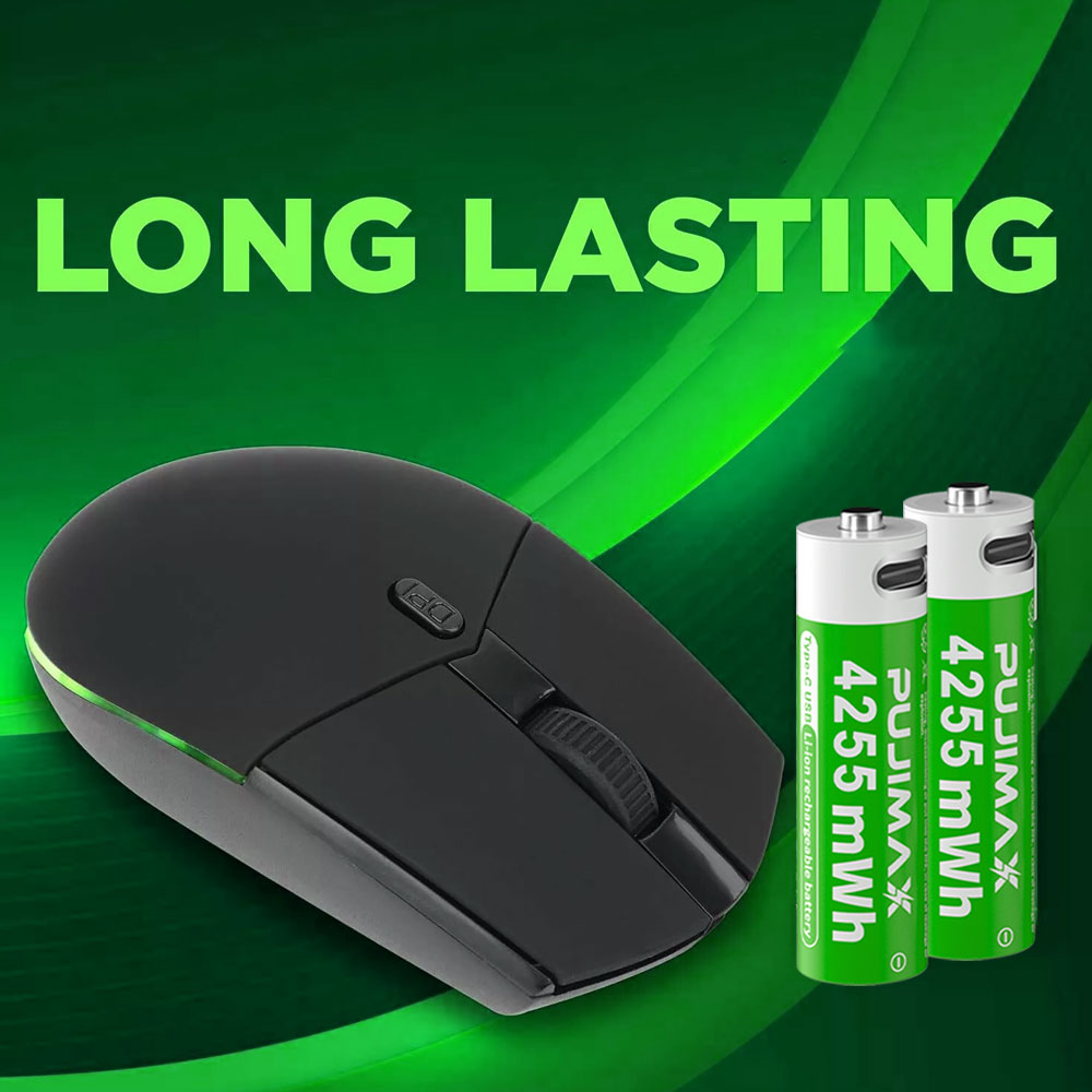 PUJIMAX 12/8/6/4 AA lithium-ion batteries 1.5V 4255MWh capacity TYPE-C interface USB charging, suitable for mouse, game controller, remote control, audio system, alarm clock, flashlight, electronic scale, toys. [Comes with data cable and box]