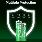 【AA/AAA Rechargeable Li-ion Battery Set 】PUJIMAX AA3400mWh+AA1100mWh 1.5V lithium battery TYPE-C interface, suitable for mouse, game controller, remote control, alarm clock, flashlight, electronic scale, toy. 【 Comes with data cable and box
