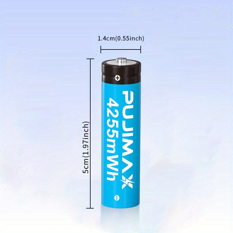 PUJIMAX AA8 rechargeable lithium battery + 8-slot charging case, 4255mWh fast charging 1.5V battery, AA and AAA charging lithium battery with integrated smart fast charging box [Only supports 1.5V rechargeable lithium battery]