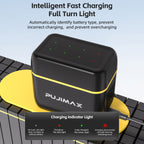 PUJIMAX AA4+AAA4 rechargeable lithium battery + 8-slot charging case, 4255mWh and 1100mWh fast charging 1.5V battery, AA and AAA charging lithium battery with integrated smart fast charging box [Only supports 1.5V rechargeable lithium battery]