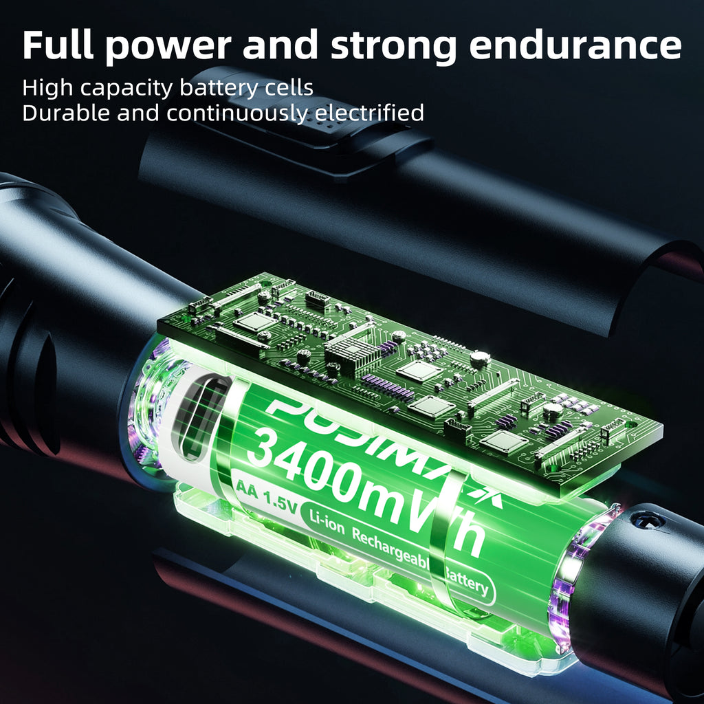 【AA/AAA Rechargeable Li-ion Battery Set 】PUJIMAX AA3400mWh+AA1100mWh 1.5V lithium battery TYPE-C interface, suitable for mouse, game controller, remote control, alarm clock, flashlight, electronic scale, toy. 【 Comes with data cable and box