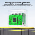 PUJIMAX AA4+AAA4 rechargeable lithium battery + 8-slot charging case, 4255mWh and 1100mWh fast charging 1.5V battery, AA and AAA charging lithium battery with integrated smart fast charging box [Only supports 1.5V rechargeable lithium battery]