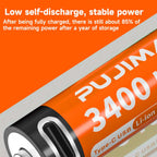 【AA/AAA Rechargeable Li-ion Battery Set 】PUJIMAX AA3400mWh+AA1100mWh 1.5V lithium battery TYPE-C interface, suitable for mouse, game controller, remote control, alarm clock, flashlight, electronic scale, toy. 【 Comes with data cable and box