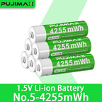 PUJIMAX 12/8/6/4 AA lithium-ion batteries 1.5V 4255MWh capacity TYPE-C interface USB charging, suitable for mouse, game controller, remote control, audio system, alarm clock, flashlight, electronic scale, toys. [Comes with data cable and box]