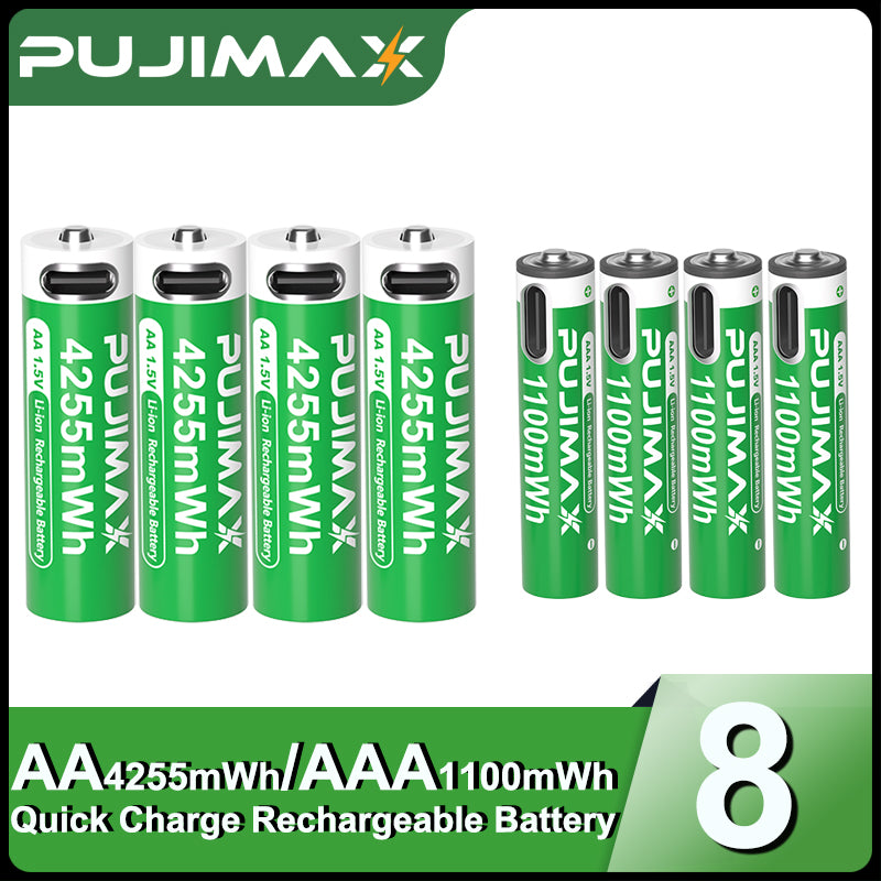 AA/AAA Type-C 1.5V Rechargeable Lithium Battery