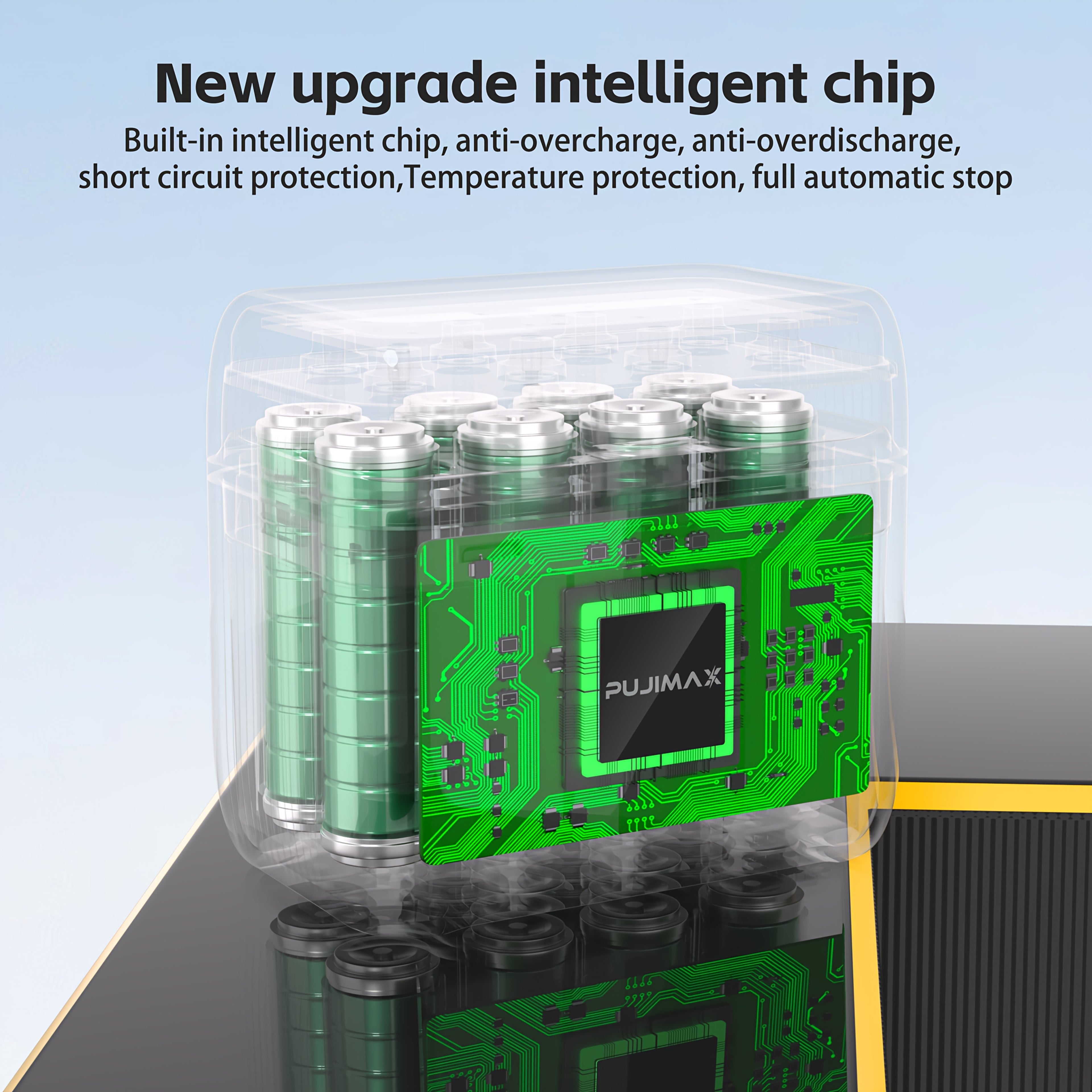 PUJIMAX AA8 rechargeable lithium battery + 8-slot charging case, 4255mWh fast charging 1.5V battery, AA and AAA charging lithium battery with integrated smart fast charging box [Only supports 1.5V rechargeable lithium battery]