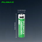 PUJIMAX 12/8/6/4 AA lithium-ion batteries 1.5V 3400MWh capacity TYPE-C interface USB charging, suitable for mouse, game controller, remote control, audio system, alarm clock, flashlight, electronic scale, toys. [Comes with data cable and box]
