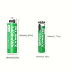 【AA/AAA Rechargeable Li-ion Battery Set 】PUJIMAX AA3400mWh+AA1100mWh 1.5V lithium battery TYPE-C interface, suitable for mouse, game controller, remote control, alarm clock, flashlight, electronic scale, toy. 【 Comes with data cable and box
